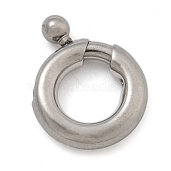 304 Stainless Steel Spring Gate Rings, Stainless Steel Color, 10x2.5mm(STAS-M084-11C)