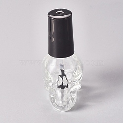 Transparent Glass Nail Polish Empty Bottle, with Brush, Clear, 6x3.7x2.7cm, Capacity: 8ml(0.27 fl. oz)(MRMJ-WH0058-02B)