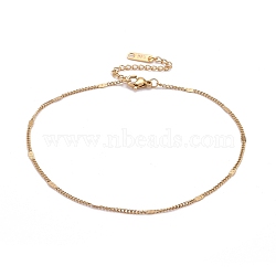 Vacuum Plating 304 Stainless Steel Figaro Chain Anklets, with 304 Stainless Steel Findings, Golden, 9-3/4 inch(24.7cm)(AJEW-AN00438)