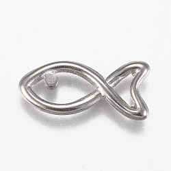 304 Stainless Steel Linking Rings, Fish, Stainless Steel Color, 21x10x2mm(X-STAS-Z012-11P)