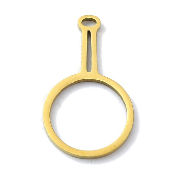 304 Stainless Steel Pendants, Laser Cut, Ring Charm, Golden, 20.5x12x1mm, Hole: 1mm