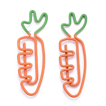 Carrot Iron Paperclips, Cute Paper Clips, Funny Bookmark Marking Clips, Orange, 3.8x1.2x0.1cm