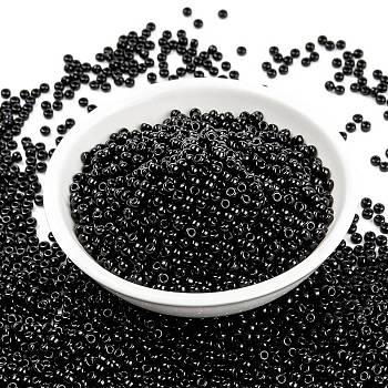 MIYUKI Round Rocailles Beads, Japanese Seed Beads, (RR401) Black, 8/0, 3mm, Hole: 1mm, about 2111~2277pcs/50g