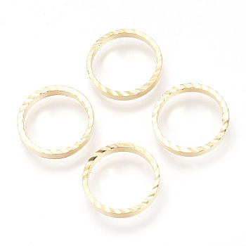Brass Linking Rings, Real 18K Gold Plated, Ring, Golden, 15x2mm