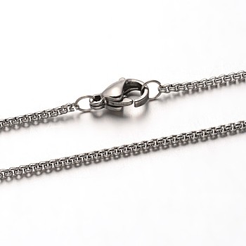 304 Stainless Steel Cable Chain Necklaces, with Lobster Claw Clasps, Stainless Steel Color, 15.7 inch(40cm)x1.5mm