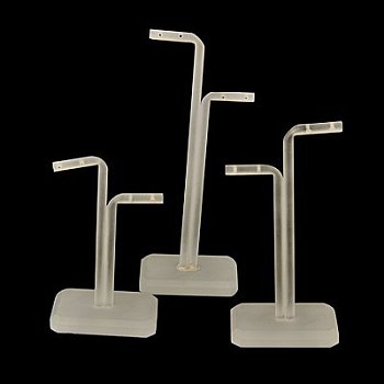 Organic Glass Earring Display Sets, Jewelry Tree Stand, White, 55x35x90~140mm
