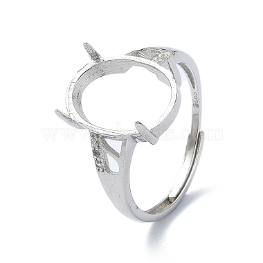 Real Platinum Plated Sterling Silver+Cubic Zirconia Ring Components