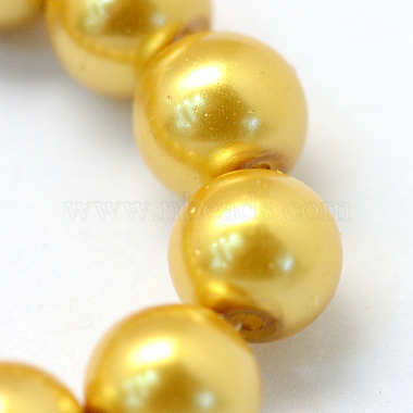 Baking Painted Pearlized Glass Pearl Round Bead Strands(X-HY-Q003-10mm-31)-3