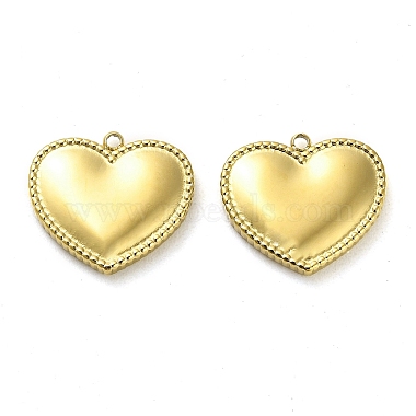 Real 14K Gold Plated Heart 304 Stainless Steel Pendants