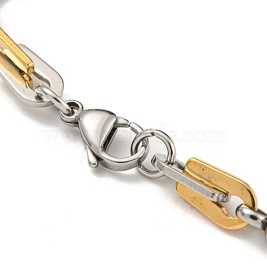Two Tone 304 Stainless Steel Arch & Round Link Chain Bracelet(BJEW-B078-18GP)-3