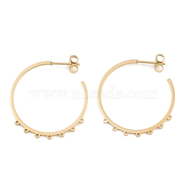 304 Stainless Steel Stud Earring Findings(STAS-C182-01D-G)-1