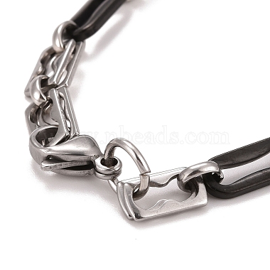 304 bracelet chaînes à maillons ovales en acier inoxydable(STAS-E160-08EBP)-3