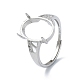 Adjustable 925 Sterling Silver Ring Components(STER-K179-38P)-1