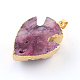 Fish Dyed Natural Druzy Agate Fish Pendants(G-R275-108)-3