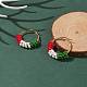 Christmas Theme Glass Seed Braided Hoop Earrings(EJEW-TA00106)-3