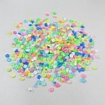 Luminous Acrylic Beads, Mixed Shapes, No Hole/Undrilled, Mixed Color, 12~17x11~16.5x4~6.5mm, about 601pcs/320g(OACR-WH20006-11A)