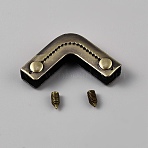 Zinc Alloy Purse Decorative Edge Hardware, Bag Corner Protector, with 2Pcs Screws, L-shaped, Antique Bronze, 18x33x7mm, Hole: 2.5mm(PURS-WH0008-24AB)