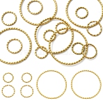 15Pcs 3 Styles 304 Stainless Steel Open Jump Rings, Twisted Round, Real 18K Gold Plated, 10~30x1~1.5mm, Inner Diameter: 7.5~27mm, 5pcs/style(STAS-YW0011-26)