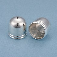 Brass Core End Caps, Long-Lasting Plated, Column, 925 Sterling Silver Plated, 14x14mm, Hole: 1.8mm, Inner Diameter: 12mm(KK-O139-15G-S)