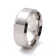 201 Stainless Steel Plain Band Ring for Women, Stainless Steel Color, Inner Diameter: 17mm(RJEW-I089-13P)