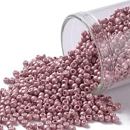 TOHO Round Seed Beads, Japanese Seed Beads, Frosted, (553F) Matte Galvanized Pink, 11/0, 2.2mm, Hole: 0.8mm, about 50000pcs/pound(SEED-TR11-0553F)