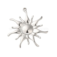 Non-Tarnish 304 Stainless Steel Pendants, Sun Charm, Stainless Steel Color, 35.5x33x3mm, Hole: 1.5mm(STAS-S123-04P-01)