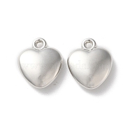 CCB Plastic Pendants, Heart Charms, Platinum, 21x17x6mm, Hole: 2mm(CCB-C001-09E-P)