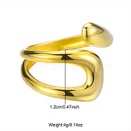 Stainless Steel Hollow Geometric Shape Open Ring, Ideal for Daily Wear and Matching, Golden(AY8719-1)