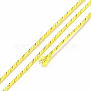 Polycotton Filigree Cord, Braided Rope, with Plastic Reel, for Wall Hanging, Crafts, Gift Wrapping, Yellow, 1mm, about 32.81 Yards(30m)/Roll(OCOR-E027-02A-15)