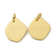 304 Stainless Steel Stamping Blank Tag Pendants, with Jump Ring, Pentagon Charm, Real 14K Gold Plated, 19x16.5x1.5mm, Hole: 4.5mm(STAS-L022-428G)