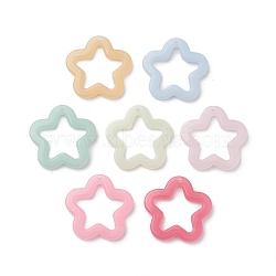 Imitation Jelly Acrylic Pendants, Star, Mixed Color, 28.5x29.5x4mm, Hole: 1.8mm, about 68pcs/100g(X1-MACR-M042-01)