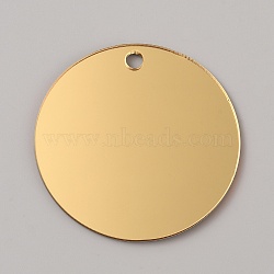 Acrylic Pendant, Flat Round, Navajo White, 50x1.5mm, Hole: 4mm(FIND-WH0421-22C)