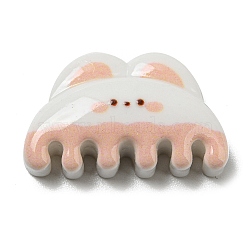 Opaque Resin Cosmetics Decoden Cabochons, Rabbit Shape Comb, 15x23.5x6mm(CRES-I029-04E)