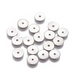 Non-Tarnish 304 Stainless Steel Spacer Beads, Flat Round, Stainless Steel Color, 8x0.8mm, Hole: 1.2mm(STAS-G200-02B-P)