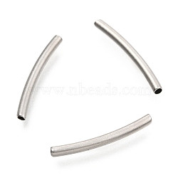 304 Stainless Steel Tube Beads, Curved Beads, Stainless Steel Color, 20x2mm, Hole: 1.2mm(STAS-I178-01B)