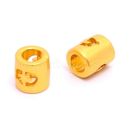 Alloy Letter Beads, Column, Matte Gold Color, Letter.Q, 6.5x6mm, Hole: 3mm(PALLOY-WH0081-55Q)