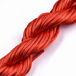 Polyester Thread, Red, 2mm, about 10m/bundle(X-OCOR-S124-05)