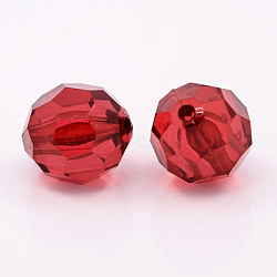 Transparent Acrylic Beads, Faceted, Round, Medium Violet Red, 12mm, hole: about 2mm, 450pcs/500g(DB12mmC04)