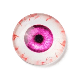 Halloween Translucent Resin Decoden Cabochons, Evil Eye, Camellia, 18x5mm(CRES-Z007-01A-03)