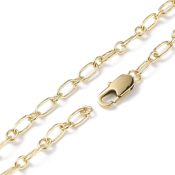 Brass Link Chains Necklaces for Men Women, Golden, 16.14 inch(41cm)