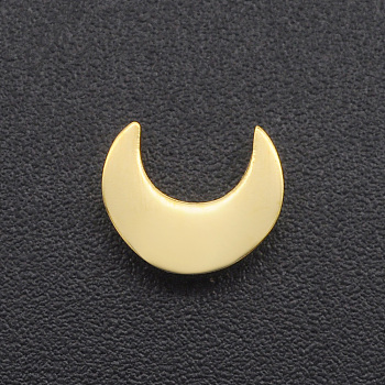 201 Stainless Steel Charms, for Simple Necklaces Making, Stamping Blank Tag, Laser Cut, Crescent, Golden, 8x7x3mm, Hole: 1.6mm