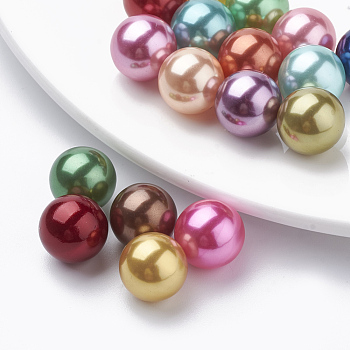 Eco-Friendly Plastic Imitation Pearl Beads, High Luster, Grade A, No Hole Beads, Round, Mixed Color, 3mm
