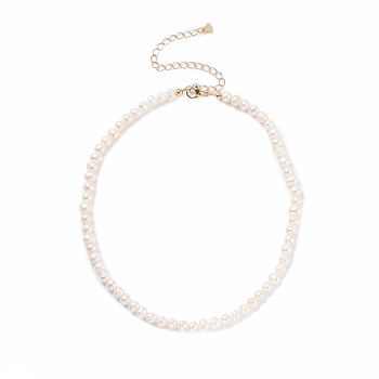Grade A Natural Pearl Beaded Necklace for Women, WhiteSmoke, 14.96 inch(38cm)