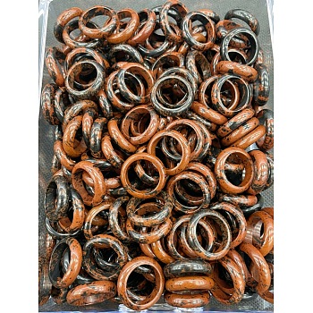 Natural Mahogany Obsidian Finger Rings, Inner Diameter: 17~20mm