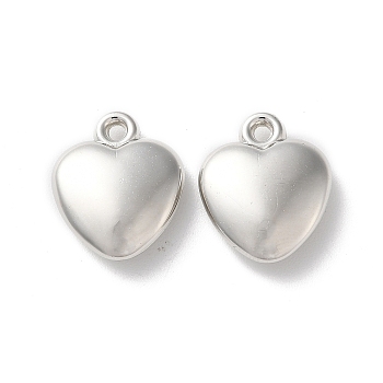 CCB Plastic Pendants, Heart Charms, Platinum, 21x17x6mm, Hole: 2mm
