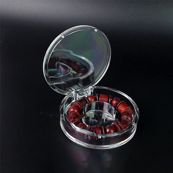 Flat Round Acrylic Single Bracelet Display Boxes, with Magnetic Attraction, Clear, 10.5cm