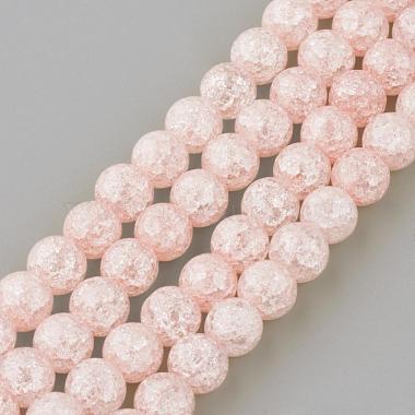 10mm Pink Round Crackle Quartz Beads