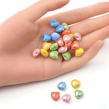 25pcs 5 couleurs perles en porcelaine nacrées faites à la main(PORC-YW0001-02)-3