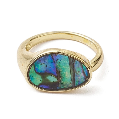Brass with Abalone Shell Adjustable Rings(RJEW-K257-53G)-3