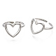 304 Stainless Steel Hollow Heart Cuff Rings(RJEW-N038-122P)-2